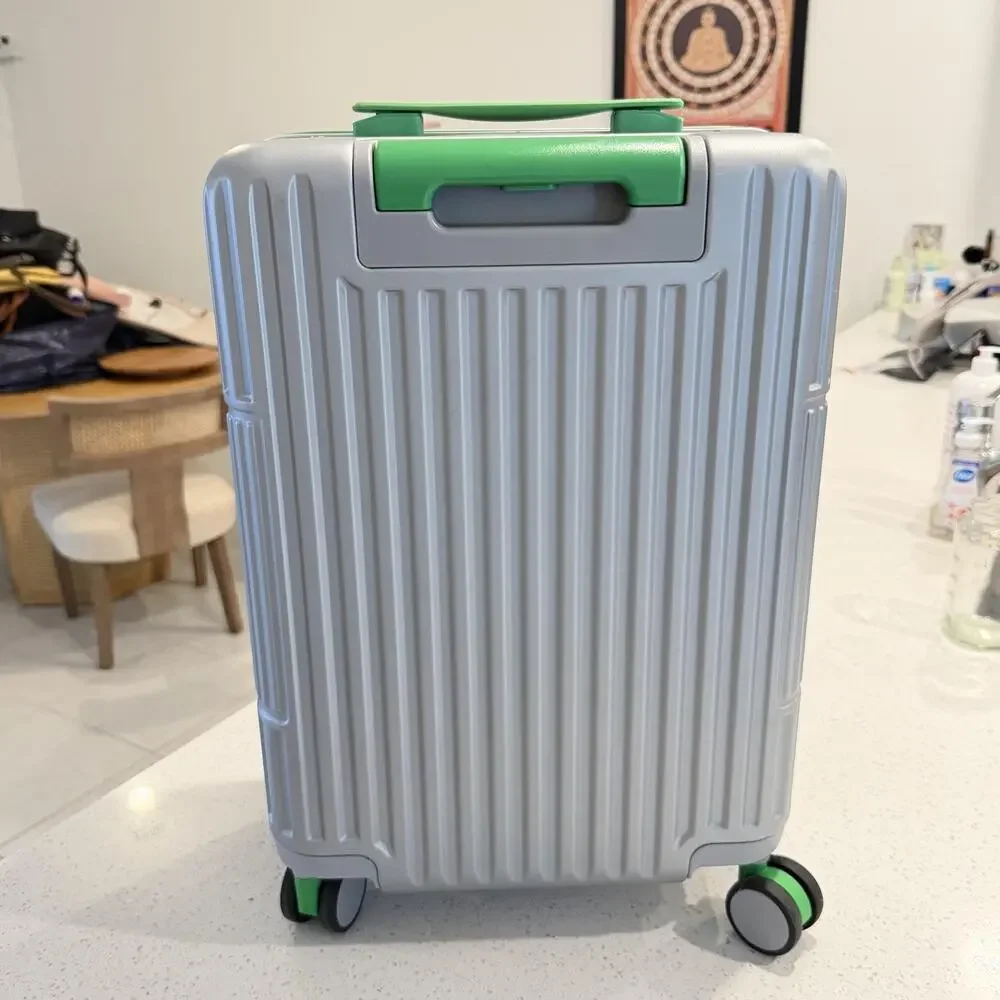 Drunk Elephant Silver Carry On Spinner Suitcase Hardcase Luggage Travel